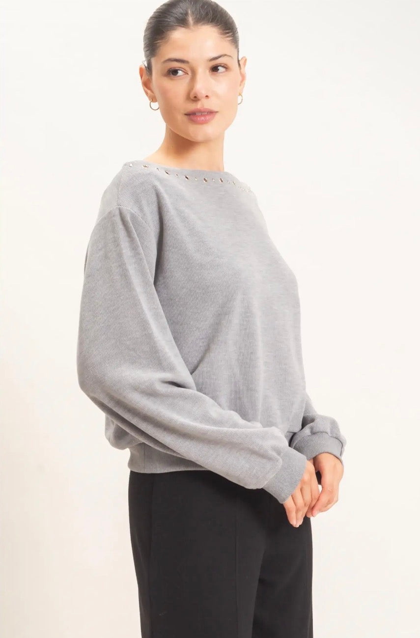Studded Crew Neck