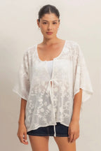 Coastal Bloom Lace Kimono