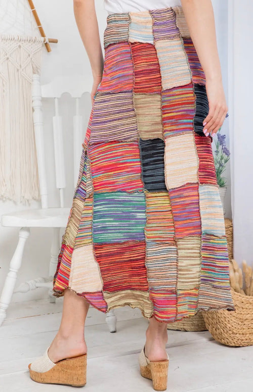 Assorted patched skirt
