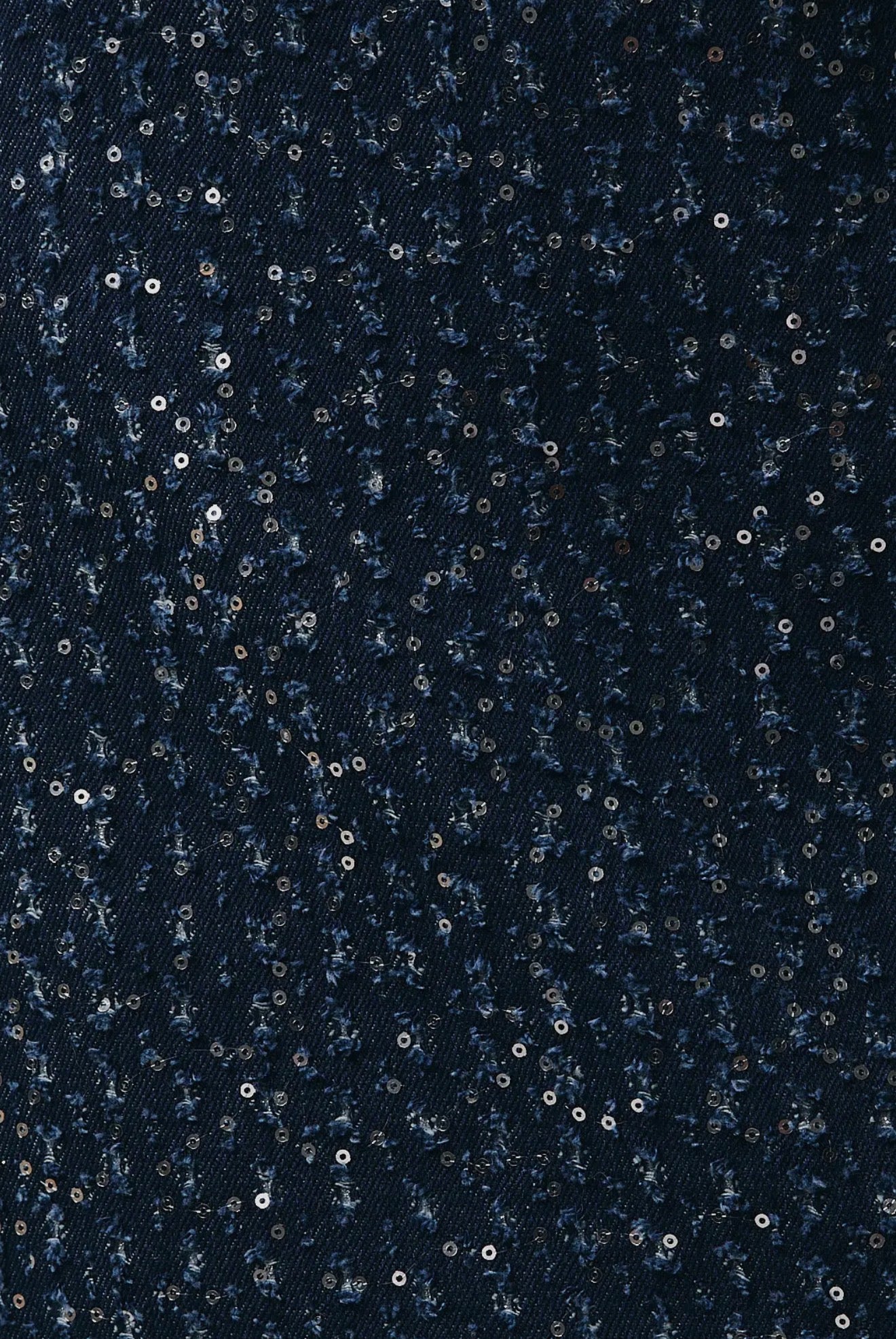 Denim Sequin Skirt