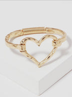 Hammered Metal Heart Bracelet