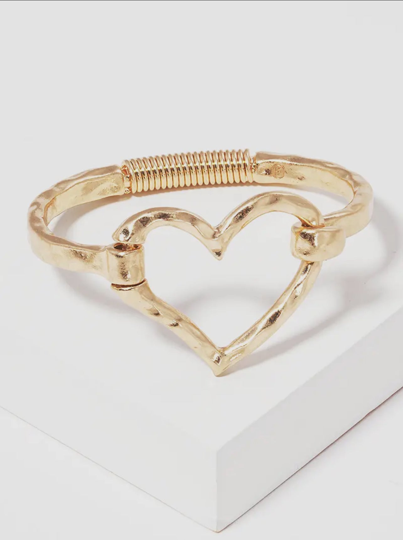 Hammered Metal Heart Bracelet
