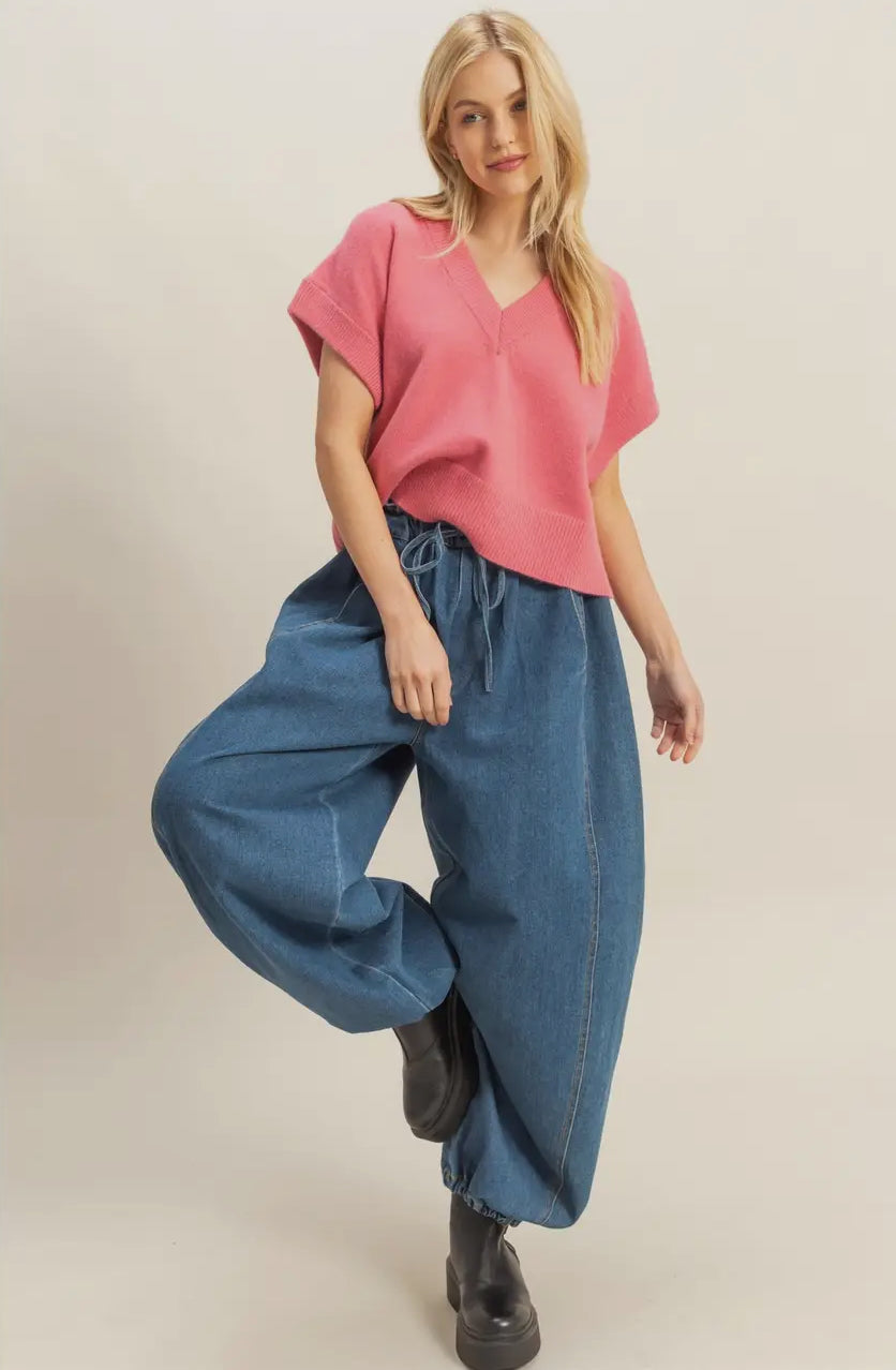 Denim oversized pants