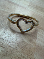 Hammered Dual tone Heart Clasp