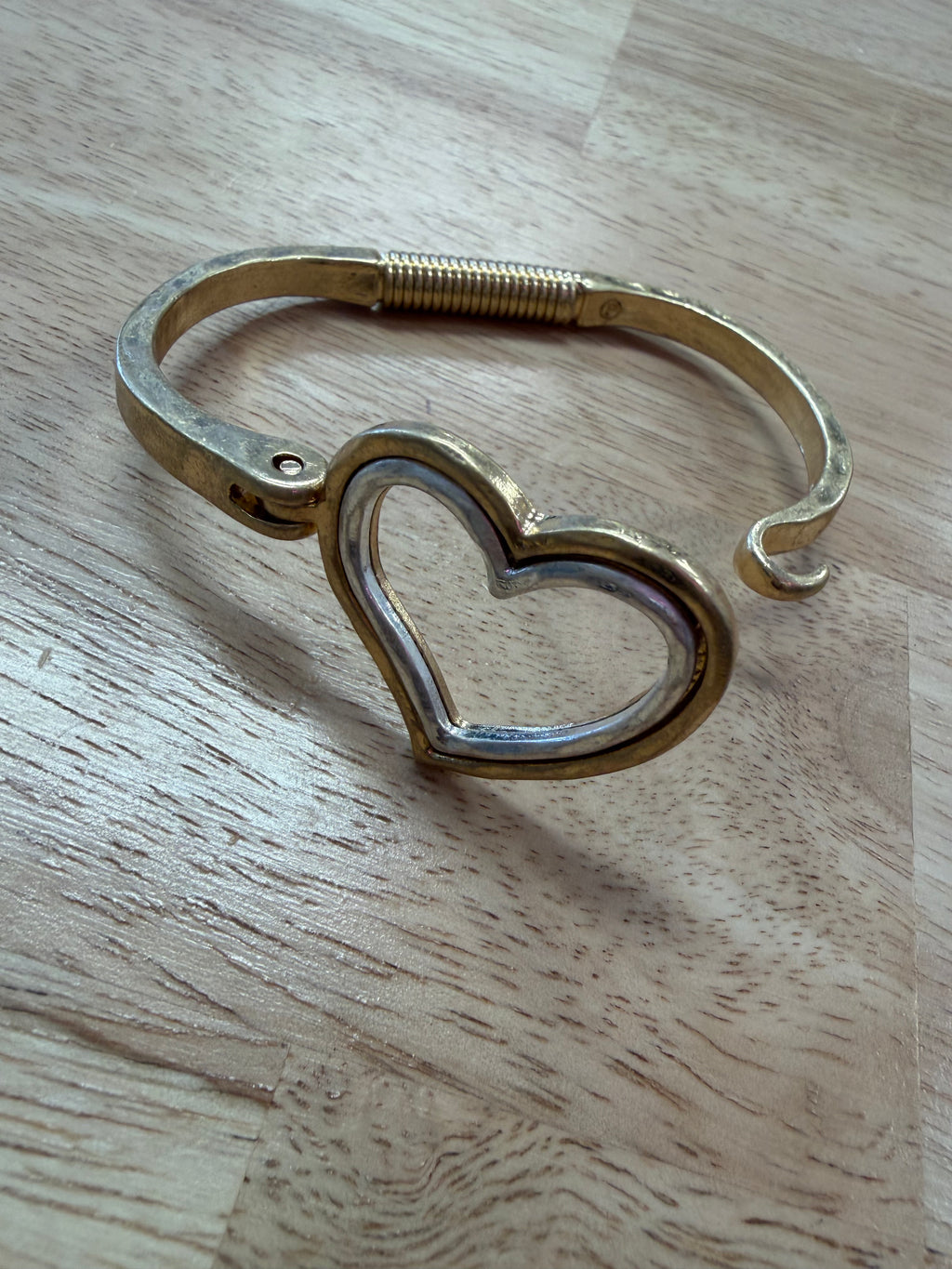 Hammered Dual tone Heart Clasp