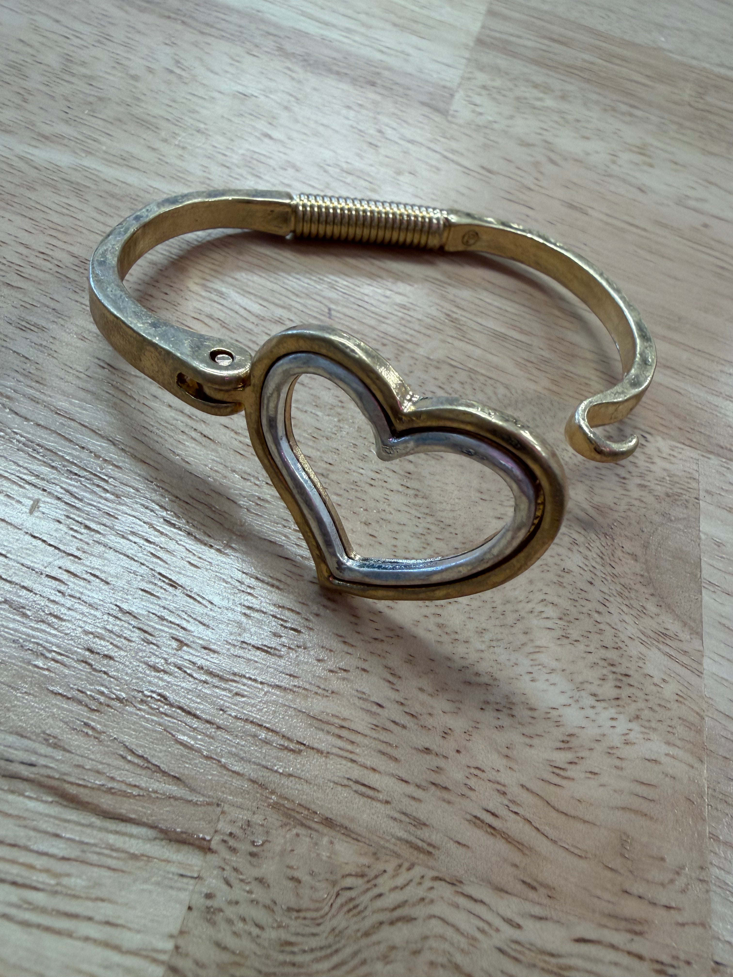Hammered Dual tone Heart Clasp