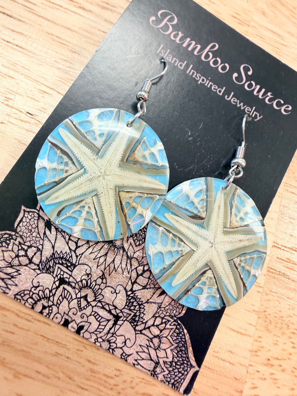 Real starfish earrings