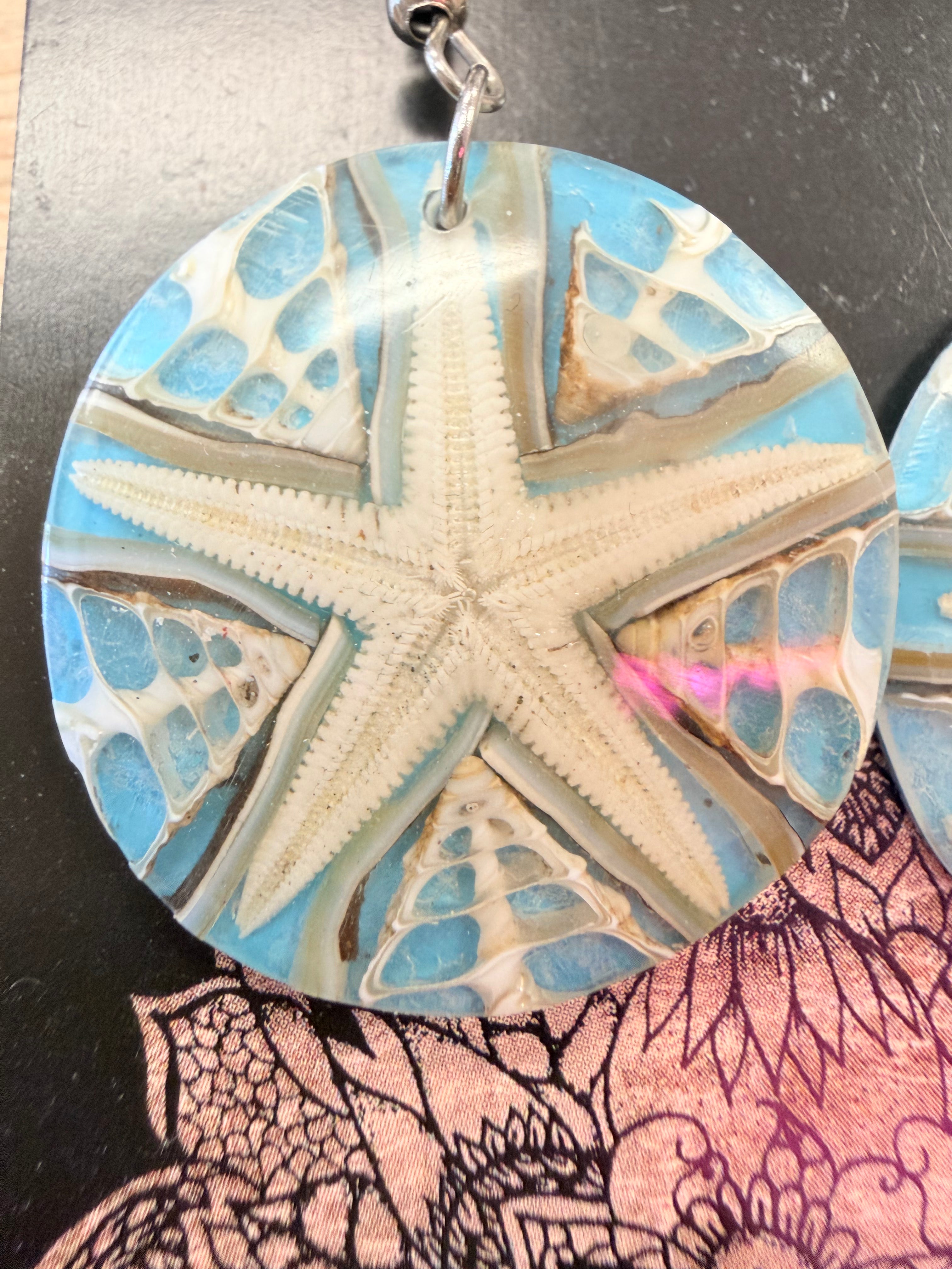 Real starfish earrings