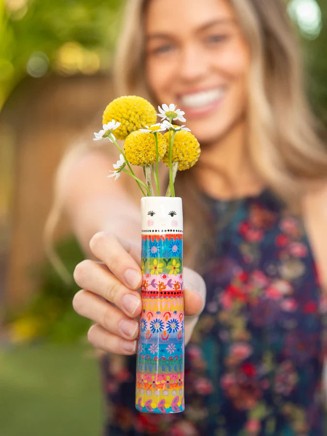 Folk friend Bud Vase