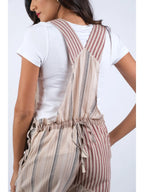 Ethereal Stripes Chic Patchwork Overalls