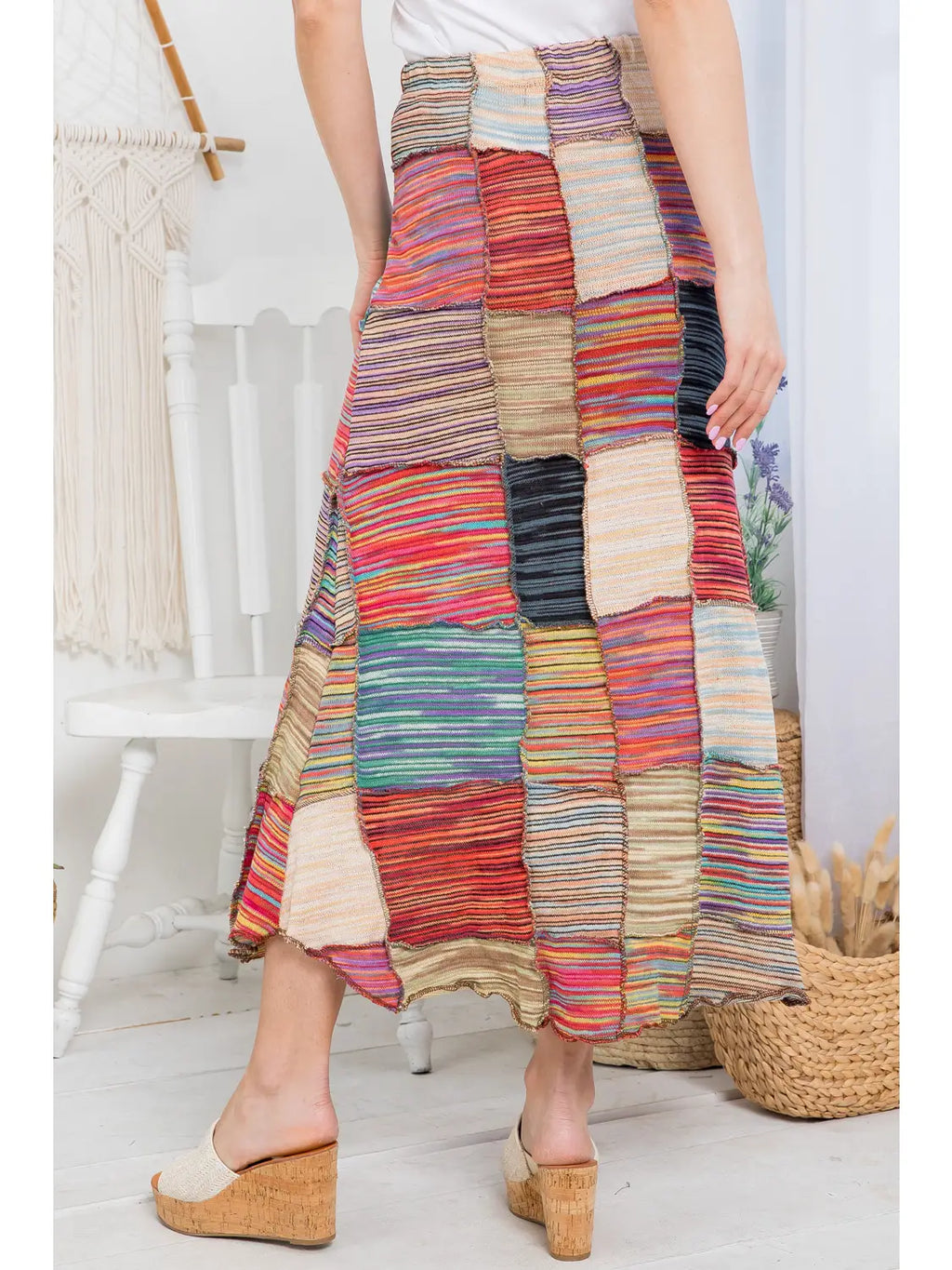Assorted Patch Maxi Skirt