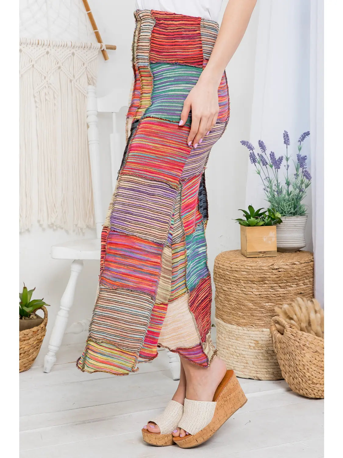 Assorted Patch Maxi Skirt