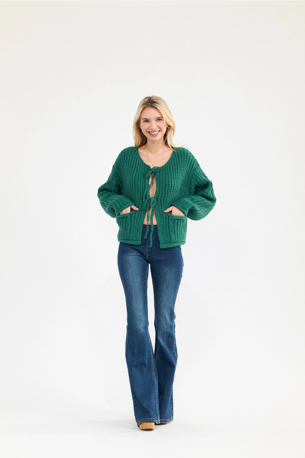 Tie-Front Knit Cardigan