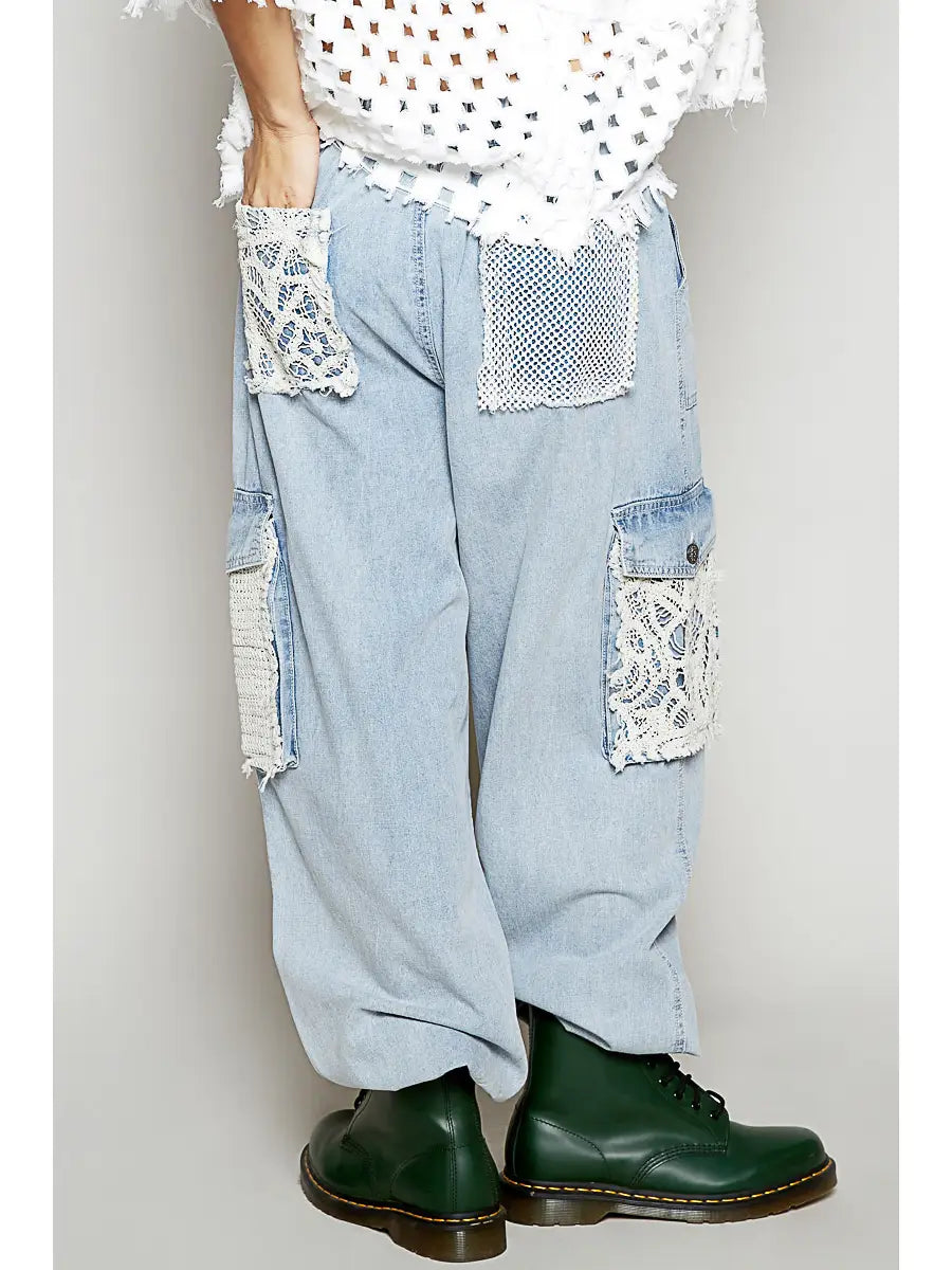 Crochet Overlay Pockets Woven