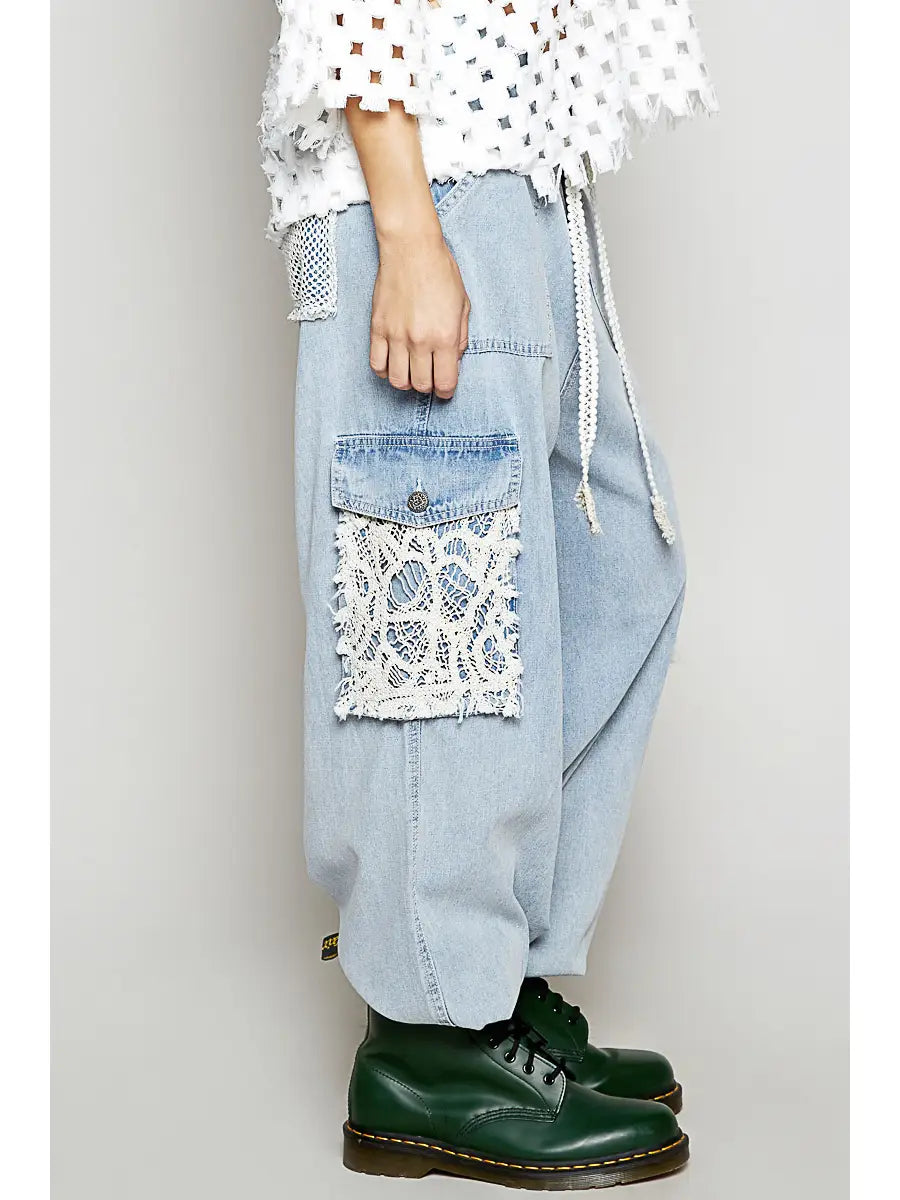 Crochet Overlay Pockets Woven