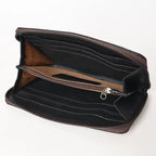 Genuine Leather Yellow Flower zipper wallet