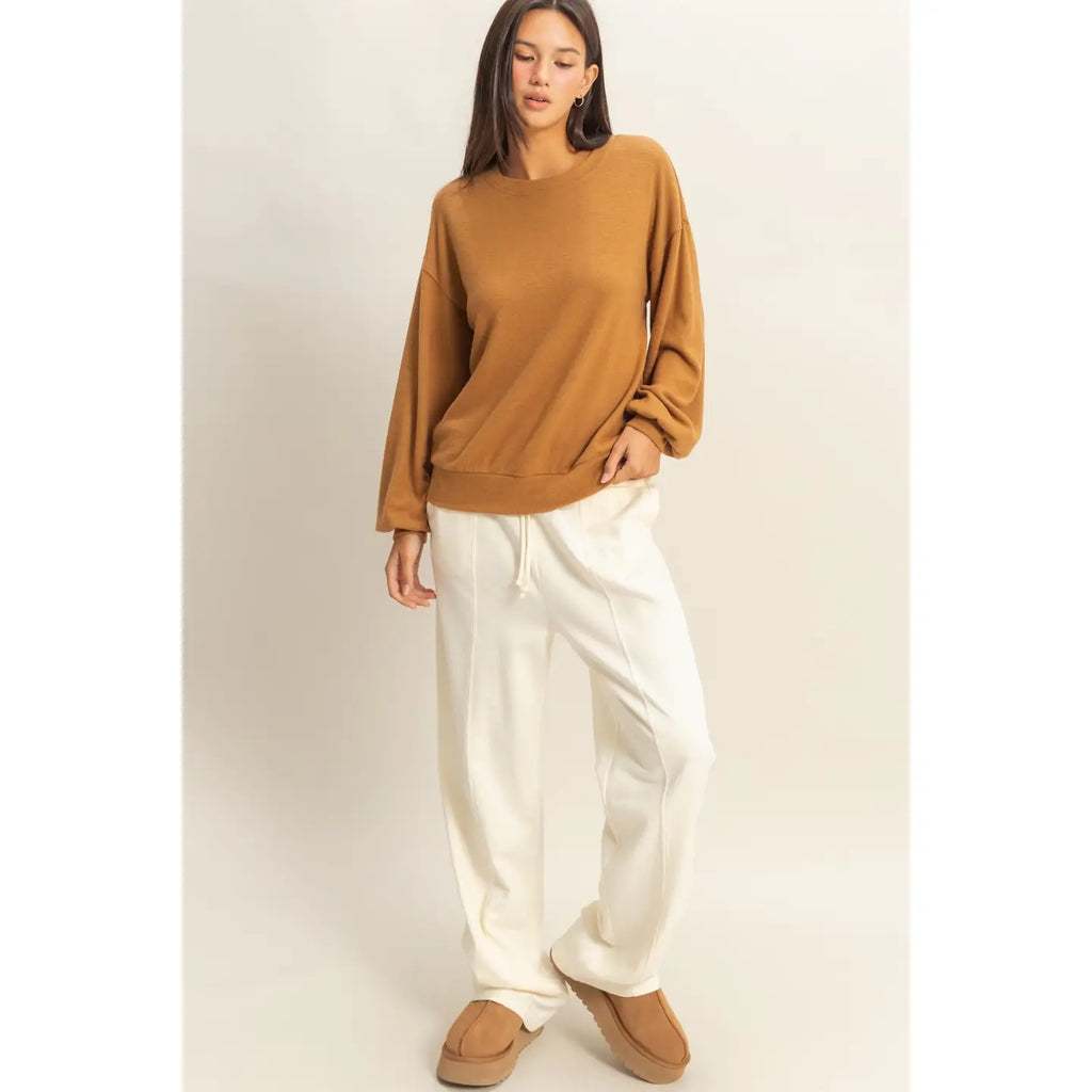 Balloon sleeve sweater