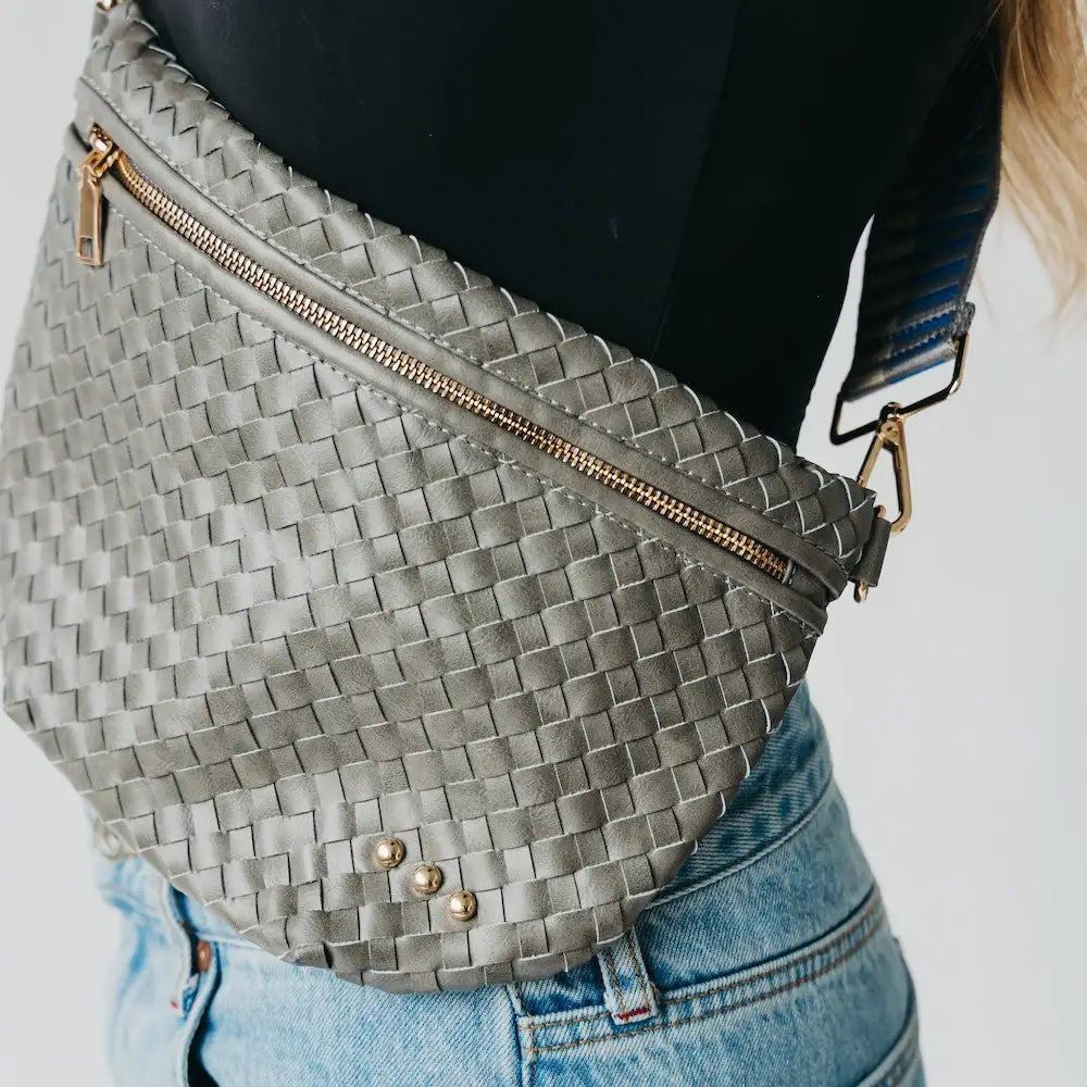 Gray Woven Bum Bag
