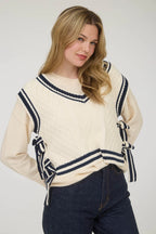 Side tie knit sweater vest