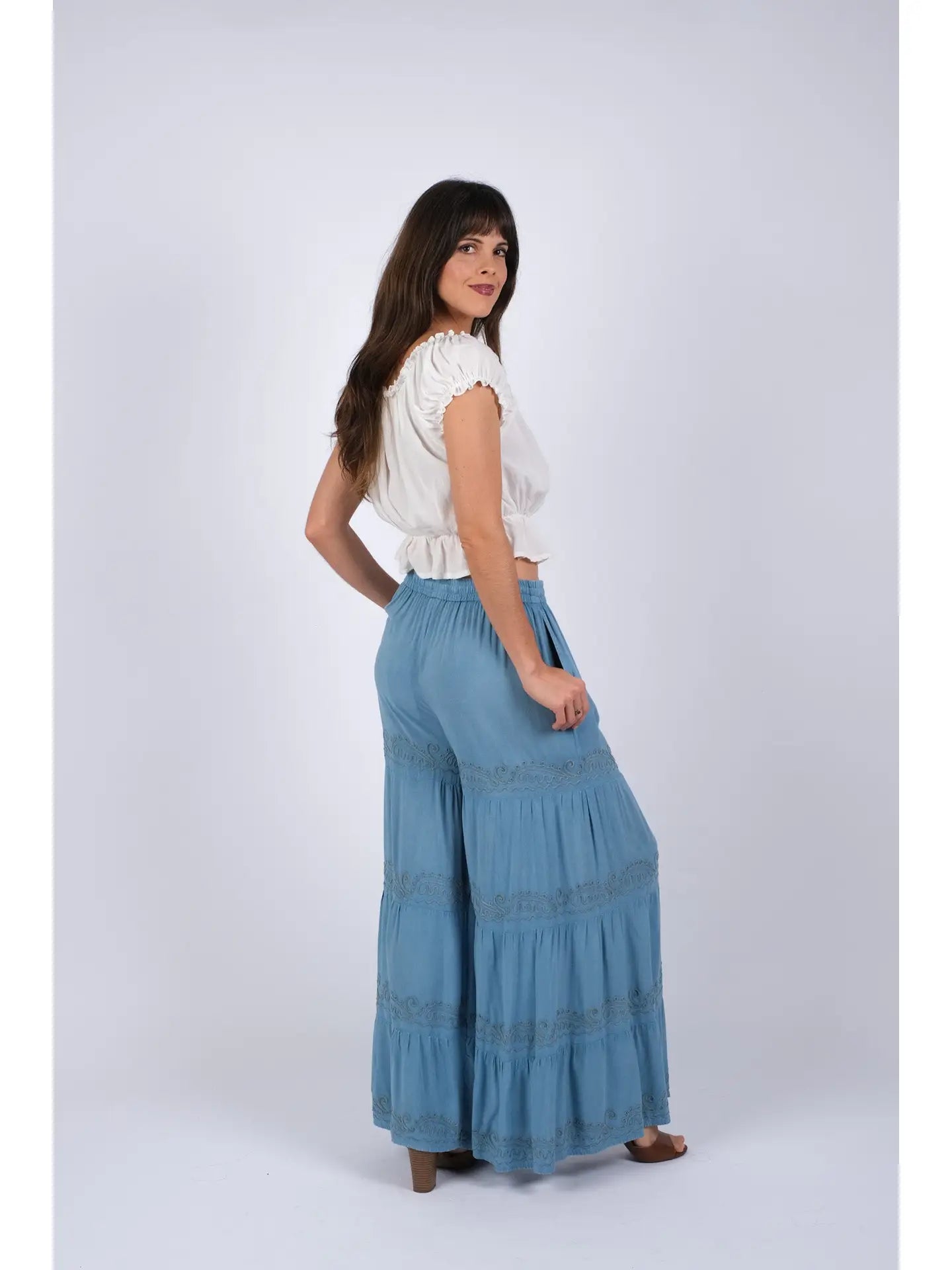 Embroidered Artisan Blue Pants