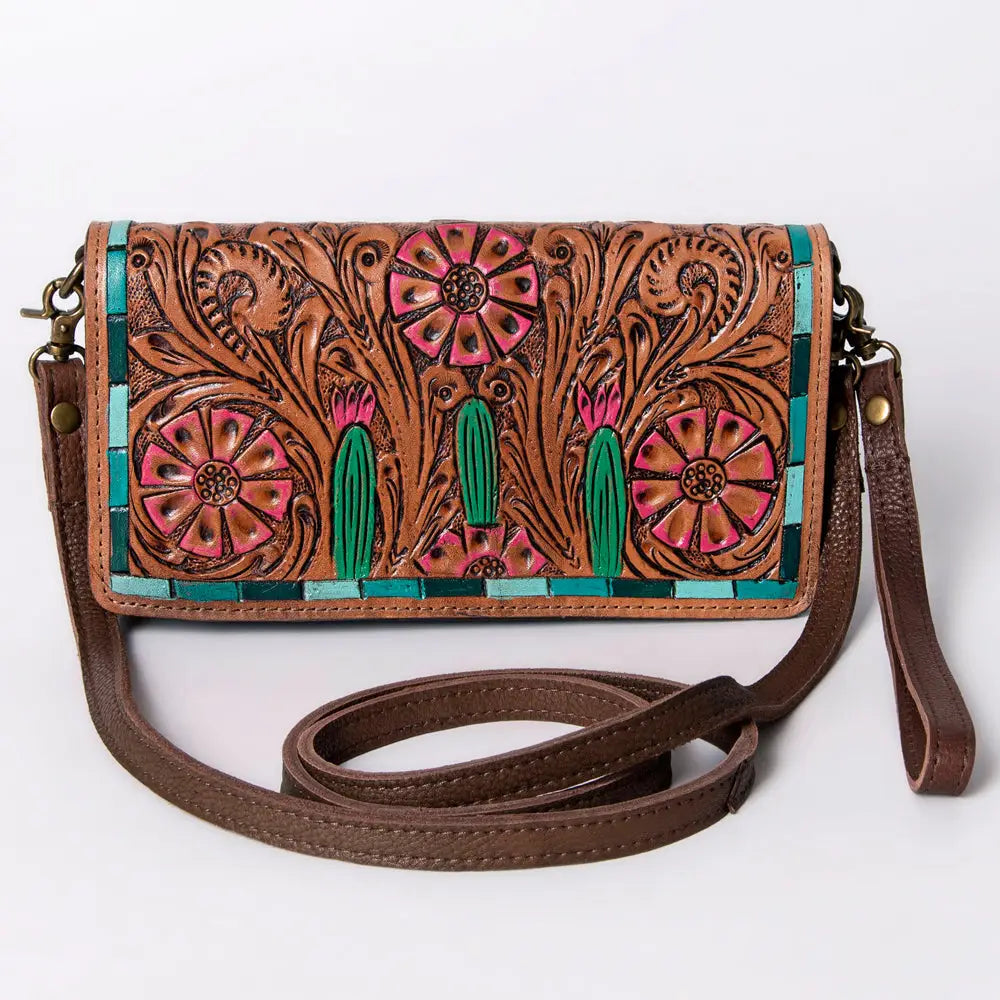 Genuine Leather Floral Cactus