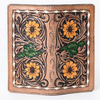 Genuine Leather Yellow Flower Cactus Wallet