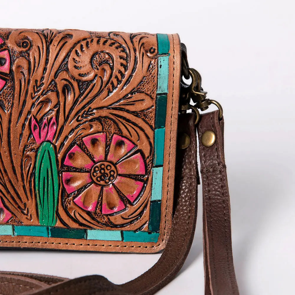 Genuine Leather Floral Cactus
