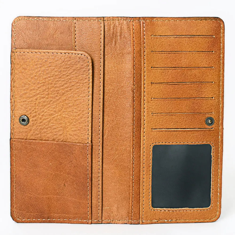 Genuine Leather Yellow Flower Cactus Wallet