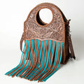 Genuine Leather Tassel Clutch