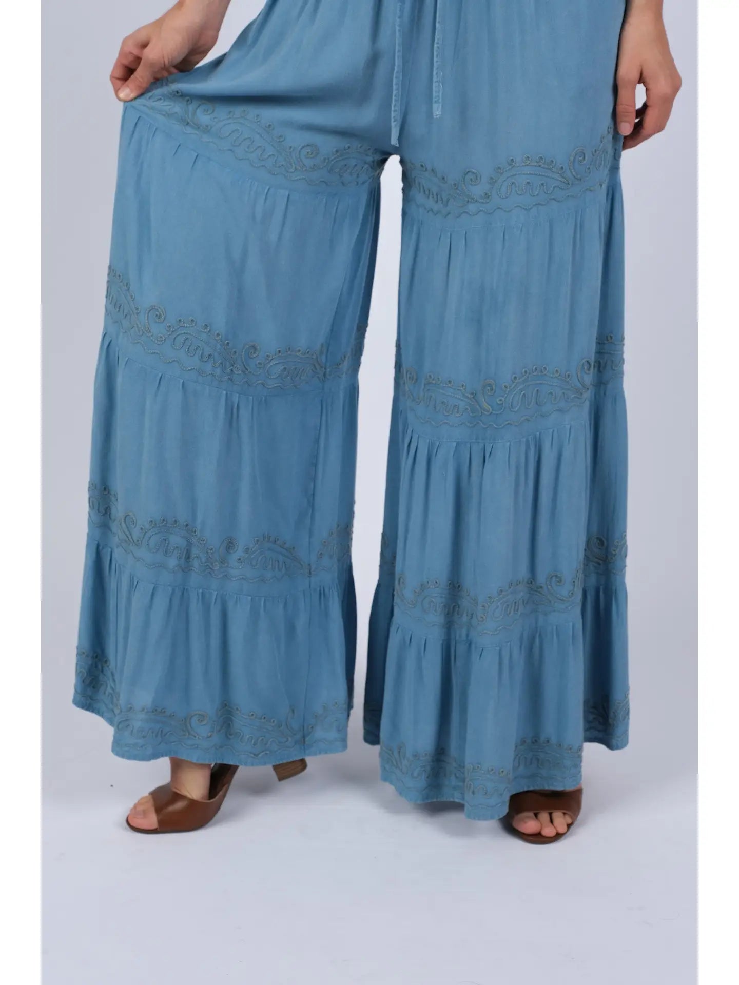 Embroidered Artisan Blue Pants