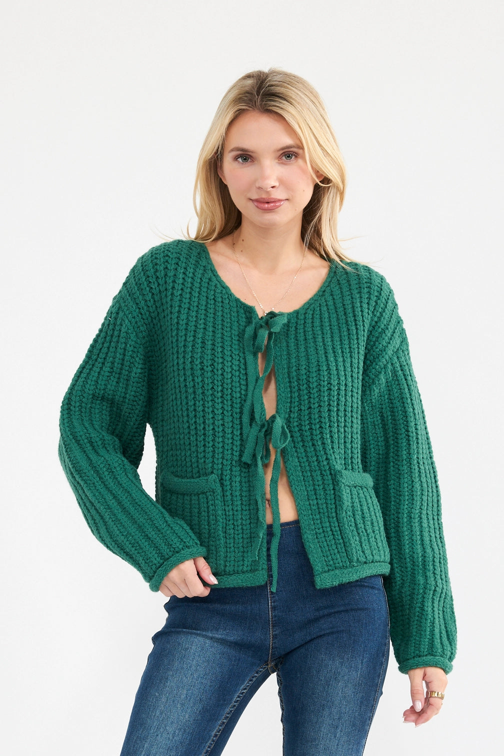Tie-Front Knit Cardigan