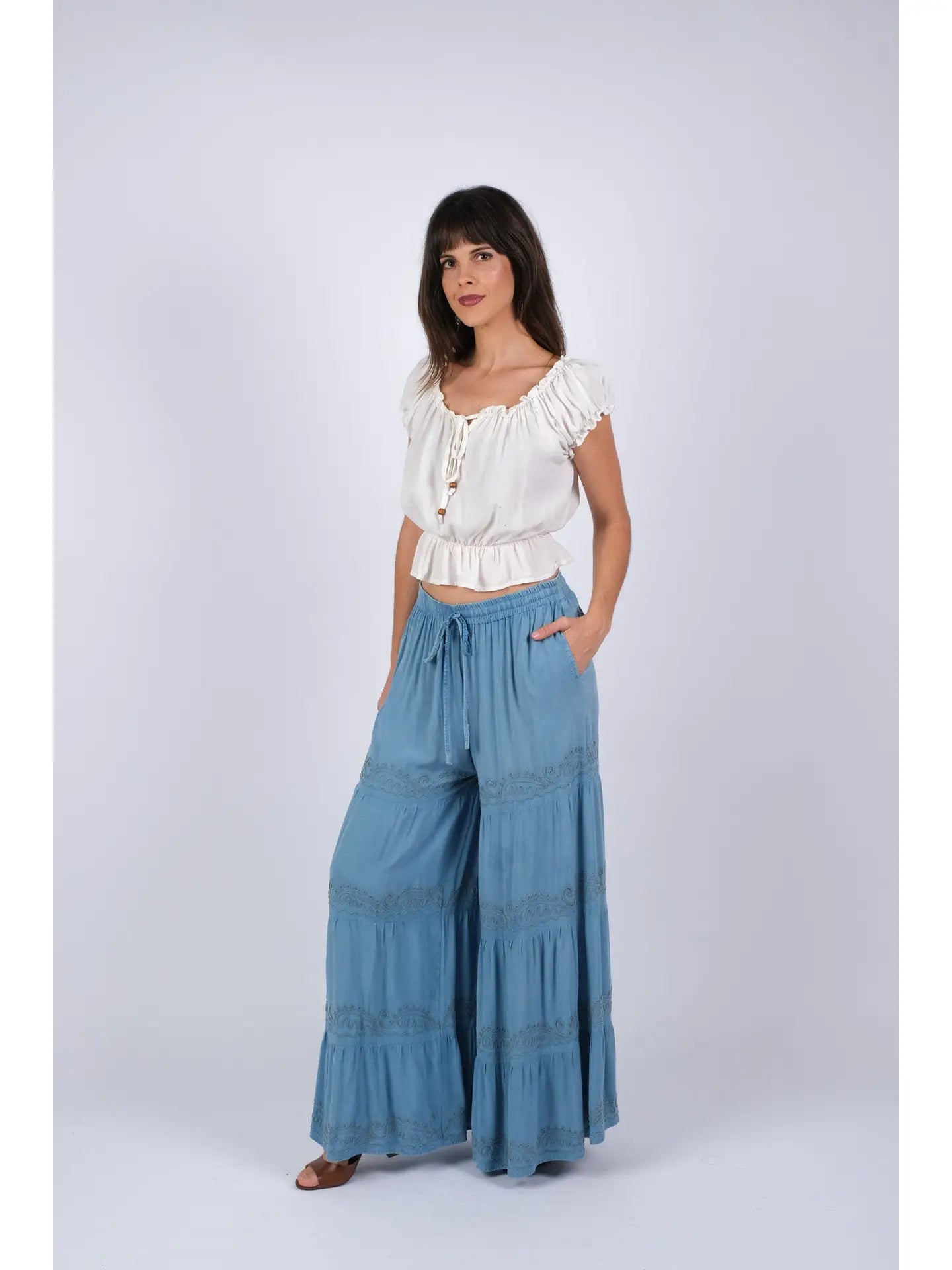 Embroidered Artisan Blue Pants