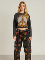 Pattern Long Sleeve Crop