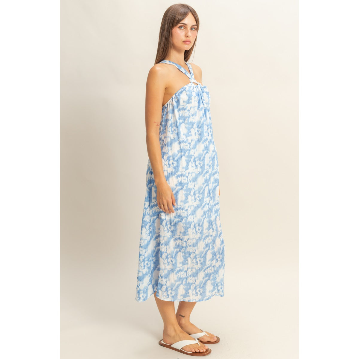 Halter Cross Neck Backless Maxi Dress
