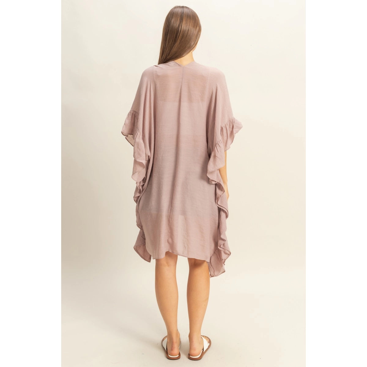 Ruffled Open Front Duster
