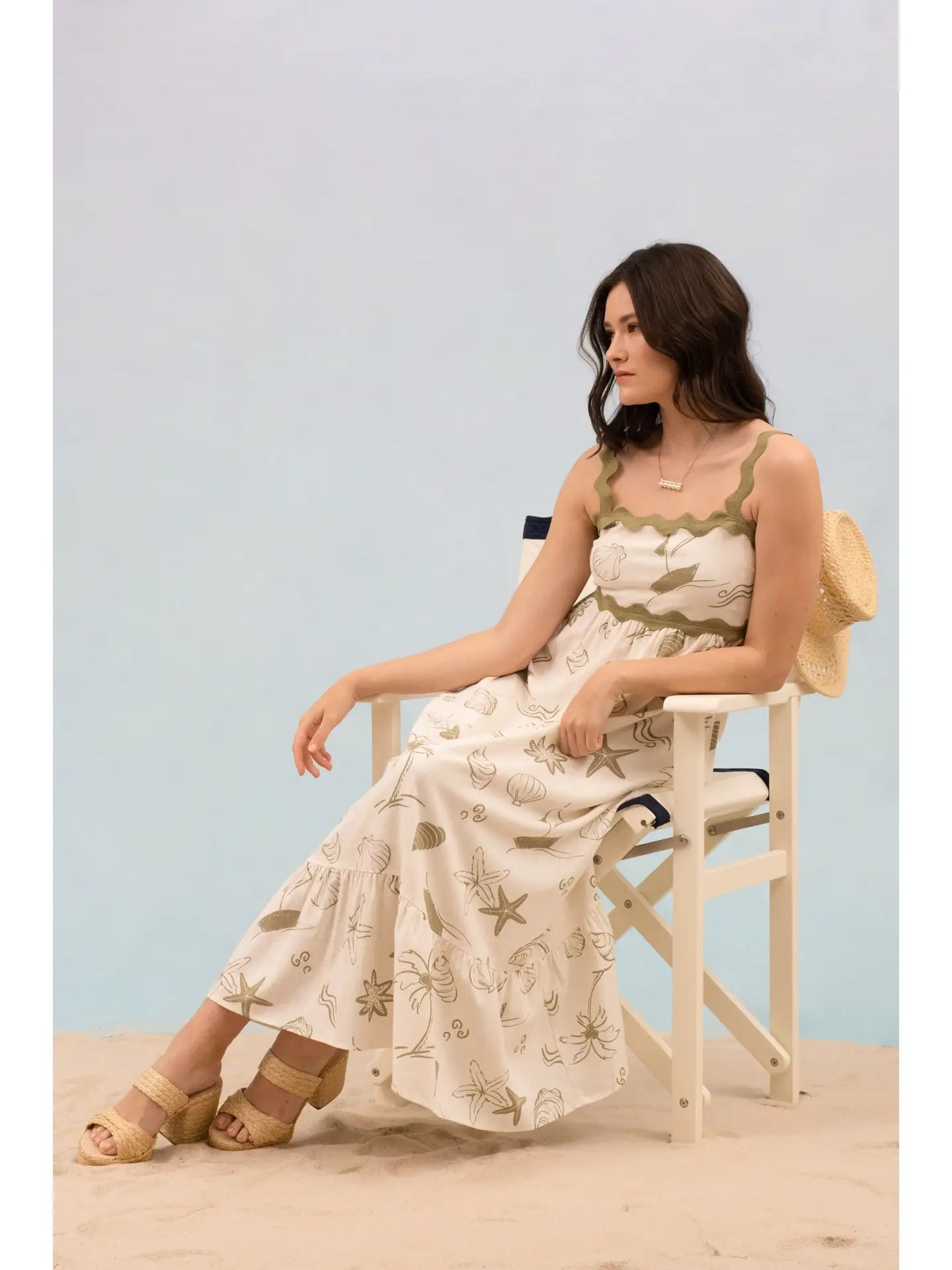 Sea Print Maxi Dress