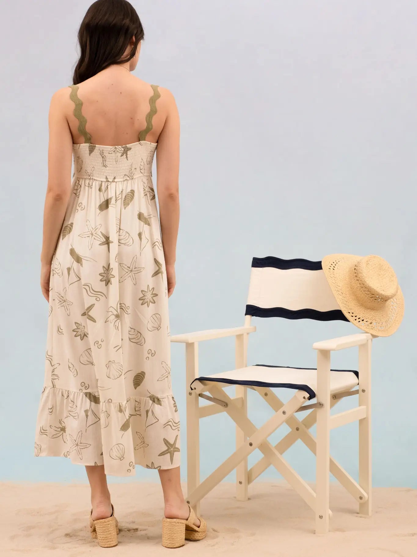 Sea Print Maxi Dress