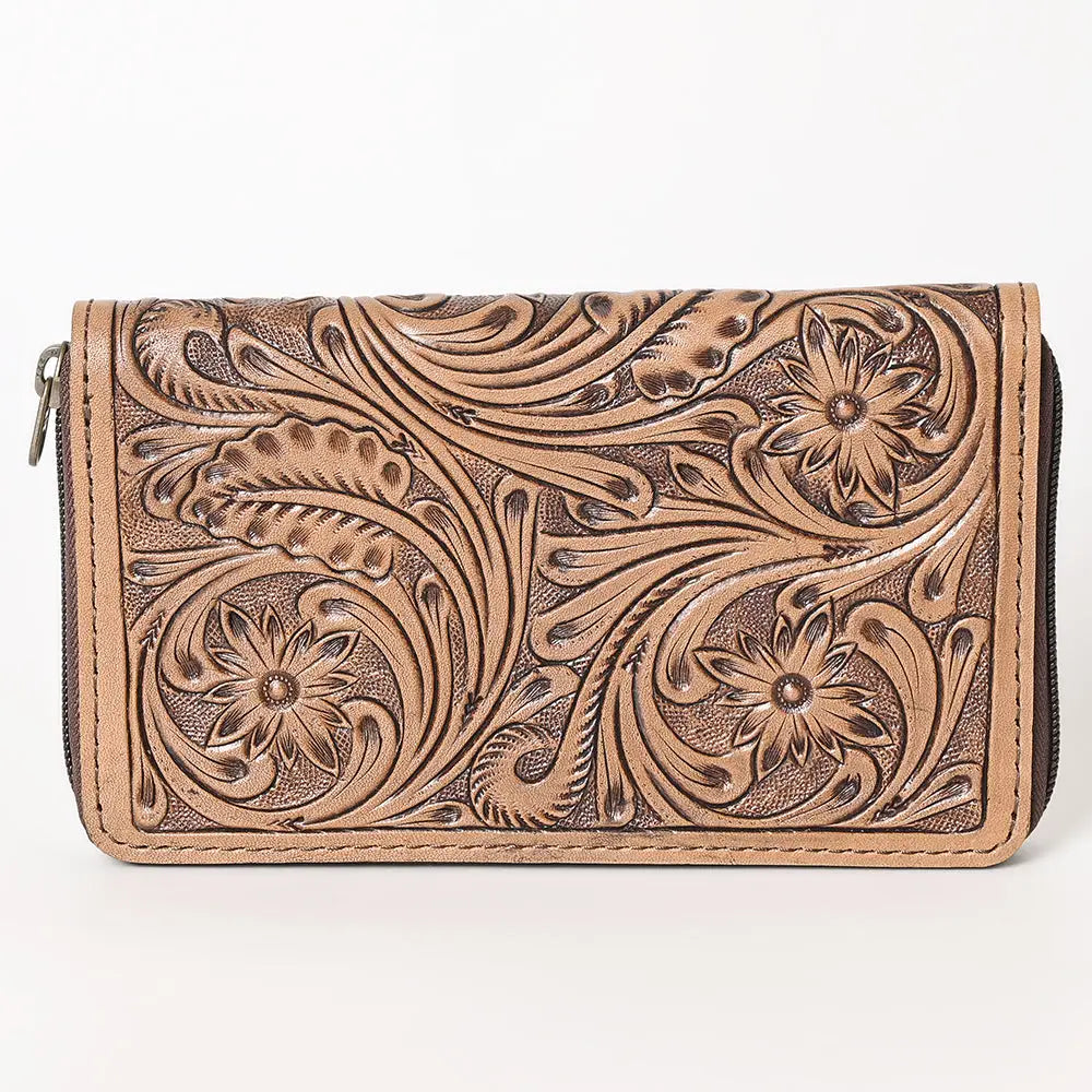 Genuine Leather Sunset Zipper Wallet
