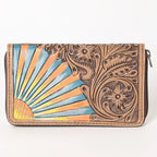 Genuine Leather Sunset Zipper Wallet