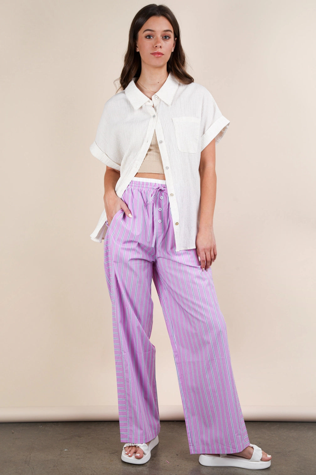 Dolman Sleeve Crinkled Woven Shirt Top
