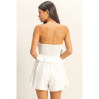 Strapless Ruffled Mini Romper